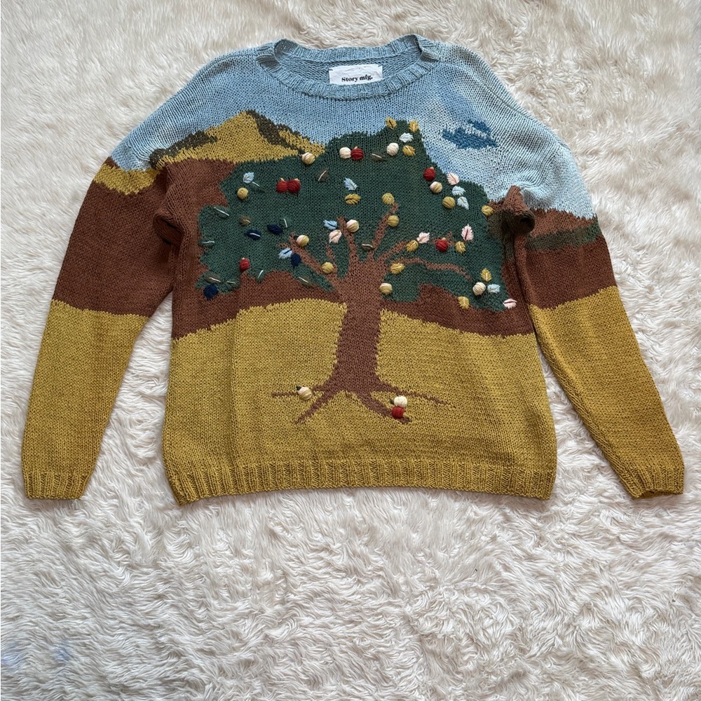 Story mfg. Bountiful Tree Organic Cotton Sweater - Size Medium - Picture 3 of 8